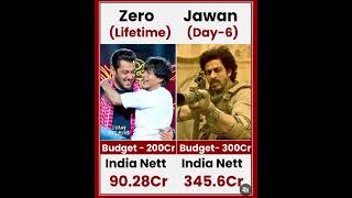 Zero VS Jawan movie comparison box office collection #viral #shorts  #trending #srk #zero #jawan