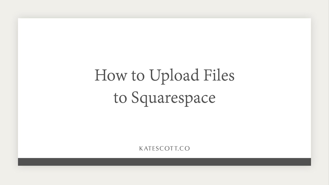 How To Upload Files To Squarespace - YouTube