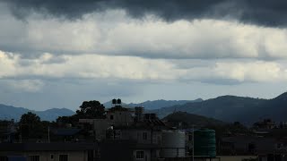 Monsoon heavy rain flood in Pokhara Nepal windy Timelapse