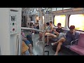 4032次樹林發車經由北迴線開往花蓮的銀綠色微笑號emu900型十輛一編組emu906區間快車，和1215次基隆發車經由西部幹線開往七堵的銀綠色微笑號十輛一編組emu900型區間車