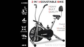 Kobo Air Bike Exercise Cycle 120 Kg User Weight || Exercise Bike For Home Gym 2 in 1 with Back Rest