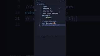 PHP Tutorial: Accessing Individual Characters in a String - Part -11 #shorts