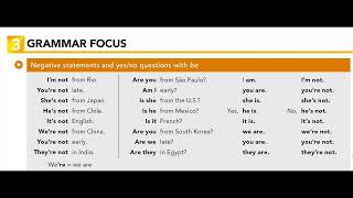 Interchange Intro U3.3 GRAMMAR FOCUS