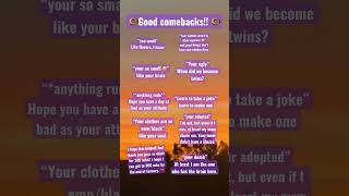 Good Comebacks Comebacks Roasts Burns Funny Shorts