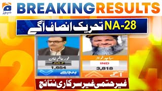Election 2024: NA-28 Peshawar | PTI vs Noor Alam Khan | First Inconclusive Unofficial Result