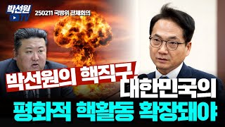 박선원의 핵직구! 대한민국의평화적 핵활동 확장돼야 [250211 국방위 전체회의]