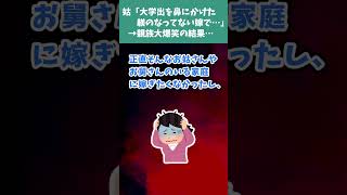 【2ch修羅場】姑「大学出を鼻にかけた躾のなってない嫁で…」→親族一同大爆笑の結果【2chまとめ/ゆっくり解説/#Shorts】 #2ch #修羅場スレ #ゆっくり解説 #5ちゃんねる