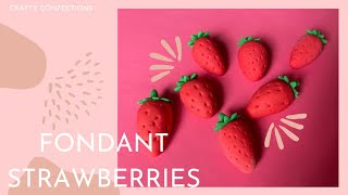 How To Make FONDANT STRAWBERRY CAKE TOPPER #fondant #caketopper #strawberries