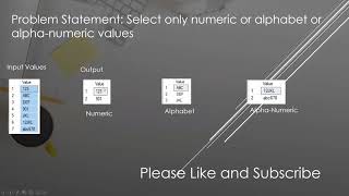 How to check numeric or alphabet value in column