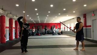 Fight Sword vs Bo  Staff Sparring