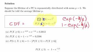 Exponential Distribution Worked Example 10