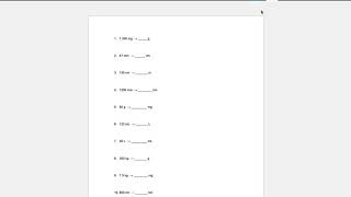 Unit Conversions Worksheet Example