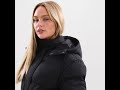 closure london shiny longline puffer jacket coat hooded black women footasylum