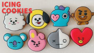 BTSのキャラクターのBT21をアイシングクッキーで作りました🤗