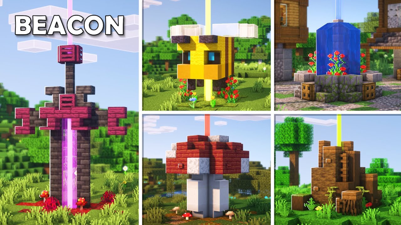 Minecraft 5 Beacon Design Ideas Youtube