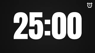 25 Minute Countdown Timer (25:00) | Pomodoro Focus Timer | 1500 Second Timer | Clean 4K UHD | HOW TO