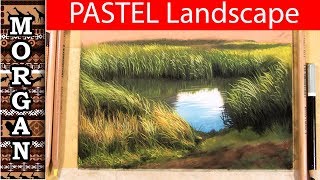 Draw Realistic detailed landscape in pastels +  pencils