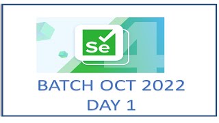 Selenium 4.0 with Core Java - Live training Batch Oct 2022