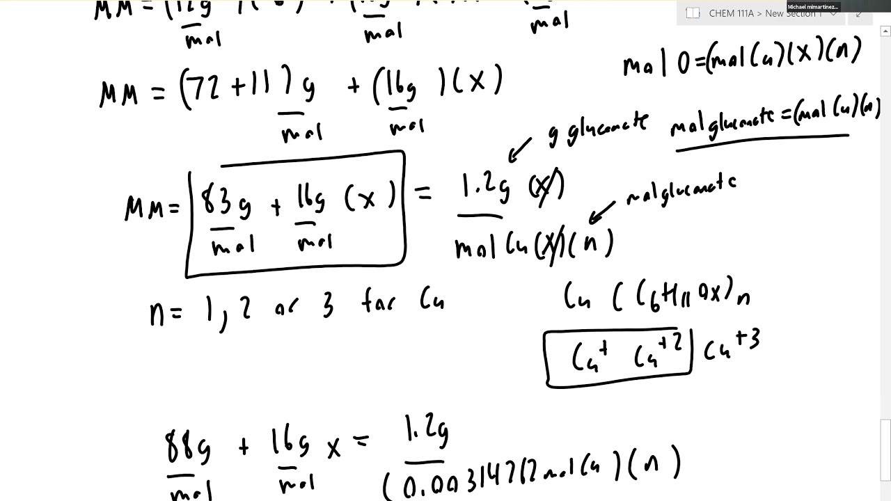 CHEM 111A Lab Lecture Experiment 4: Determination Of The Empirical ...