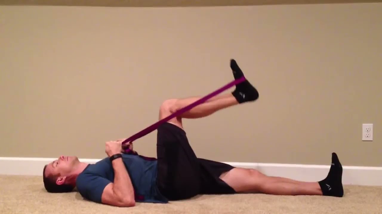 Assisted Hamstring Stretch With Strap - YouTube