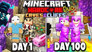 We Survived 100 Days in HARDCORE Minecraft 1.17 Caves and Cliffs - Duo's Hardcore Minecraft