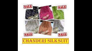 Chanderi silk gotta Patti suit material | Pretty chanderi silk party wear gotta Patti salwar kamij