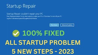 ✅How To Fix Startup Repair Couldn’t Repair Your PC In Windows 10/11(5 New Methods 2023) Boot Issue