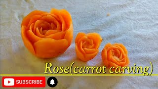 Carrot carving / Rose carrot carving basic tutorial / fruit and vegetable carving
