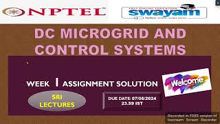 💥WEEK 1💥🔥100%🔥DC MICROGRID AND CONTROL SYSTEM ASSIGNMENT SOLUTION💥💥
