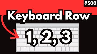 Keyboard Row | Leetcode 500 | Python