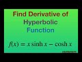 Find derivative of f(x) = x sinh x - cosh x. Hyperbolic functions