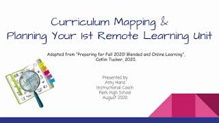 Session 1 Curriculum Mapping