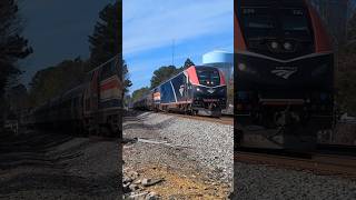 Amtrak Floridian train 40 approaches Raleigh NC at Powell Drive 2/25/2025