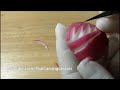 red radish leaves carving design 1 lessons 33 for beginners แกะสลัก ใบไม้จาก เรดิช