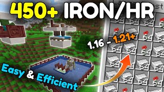 Easy \u0026 Efficient Iron Farm for Minecraft Java 1.16 - 1.21+ | 450+ Iron/Hour! No Portal Needed!