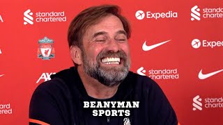 Klopp reacts to Pep's comments that "Everyone supports Liverpool" and "Only 1 title in 30 years" 😂