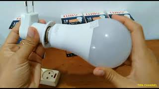 Unboxing Lampu LED paling terang harga hemat. LUBY 18 WATT CLASSIC.@TipaChannel