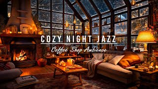 Warm Piano Jazz Music in Cozy Bookstore Cafe Ambience | Relax Winter Jazz for Work, Study or Sleep