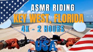 ASMR 4K Motorcycle Riding to Key West from Miami, Florida, USA