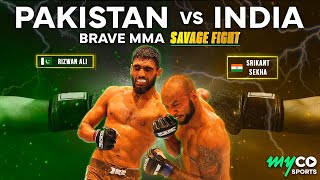 Rizwan Ali knocking out Srikant Sekha as Pakistan beats India in Brave MMA fight | myco sports