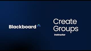 Create Groups - Blackboard