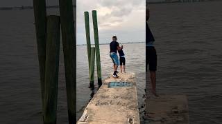 Dad throws son in the water! #shorts #youtubeshorts