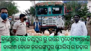 କଣ୍ଟେନର ରେ ଜୟପୁର ରୁ ଉତ୍ତର ପ୍ରଦେଶ ଗଞ୍ଜେଇ ଚାଲାଣ ବେଳେ ନବରଙ୍ଗପୁର ପୋଲିସ ର ଚଢ଼ାଉ