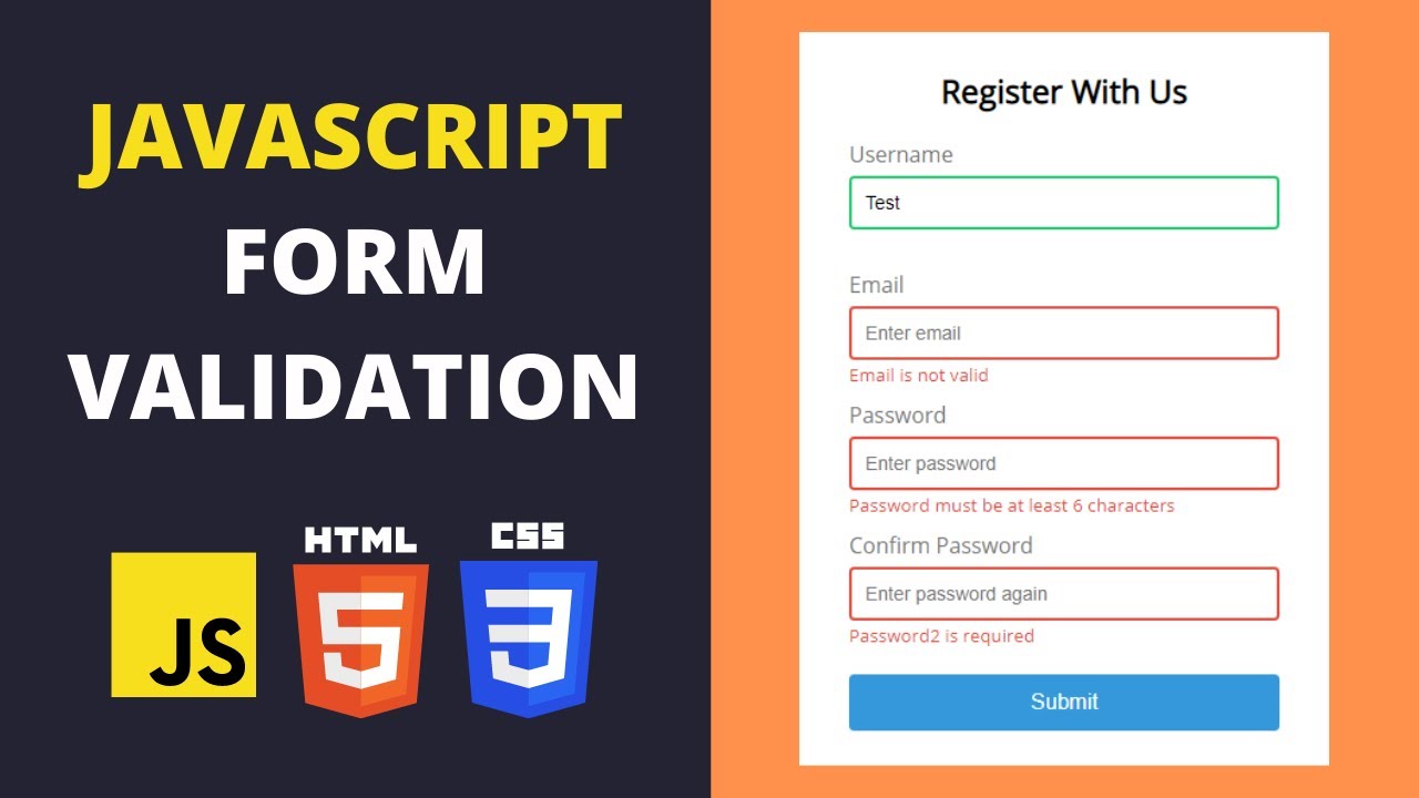 JavaScript Form Validation - JavaScript Beginner Projects - YouTube