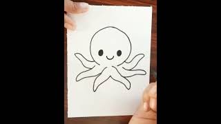 How To Draw An Octopus | Cute Octopus Drawing For Kids Step By Step #shorts #drawing #cute #octopus