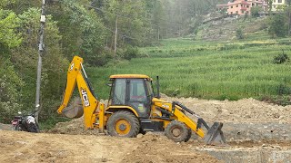 JCB 3DX Backhoe Pushing And Spreading Mud on Road | JCB | JCB Video | JCB Dozer | @OffRoadPlanet