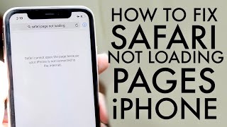How To FIX Safari Not Loading Pages On iPhone! (2021)