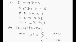 EXAMPLE: Solving equations involving the floor and absolute value functions