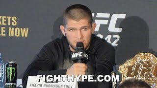 KHABIB REACTS TO TONY FERGUSON'S WIN OVER CERRONE AND CALL-OUT; EXPLAINS PROBLEM WITH TITLE SHOT