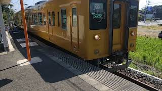 JR宇部線105系 草江駅到着 JR West Ube Line 105 series EMU